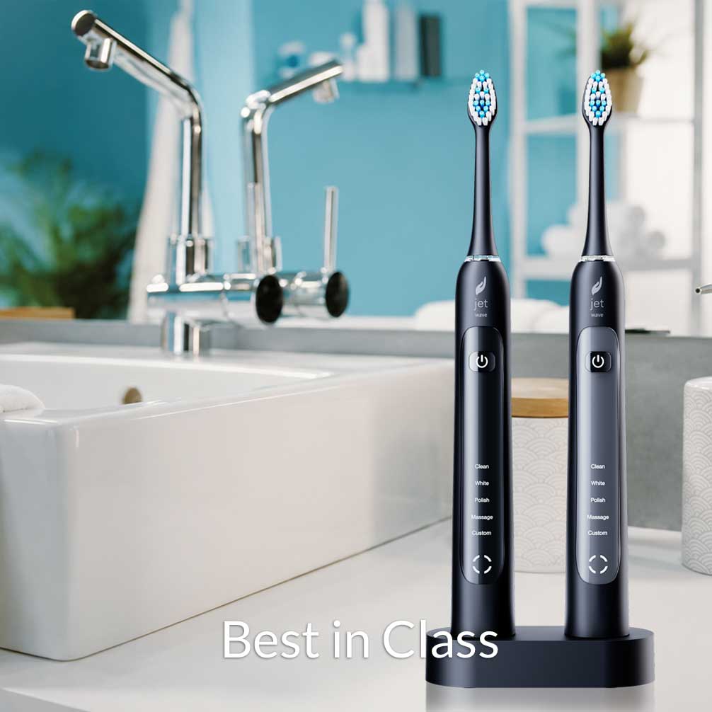 Dual charging base for sonic electric toothbrush set