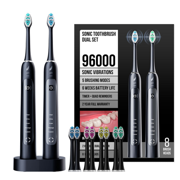 JetWave Sonic Electric Toothbrush Dual Set